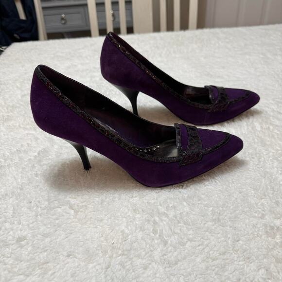 Purple suede mid heel shoes BCBGirls - Picture 1 of 6
